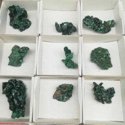 One Box Of 35 Silky Malachite Specimens From Congo - Image 3