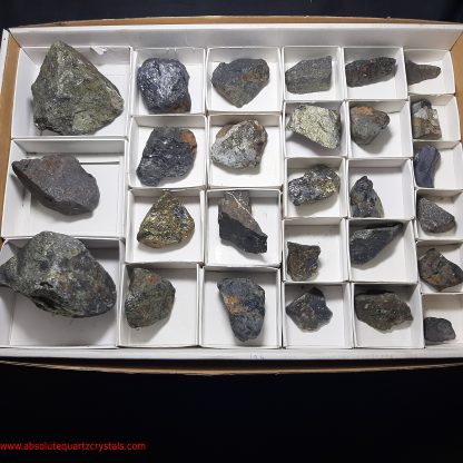 One Box Of 27 Chalcopyrite Mineral Specimens From Congo Viki Stelfox