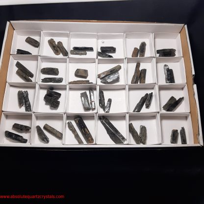 One Box Of 48 Aegerine Mineral Specimens From Malawi