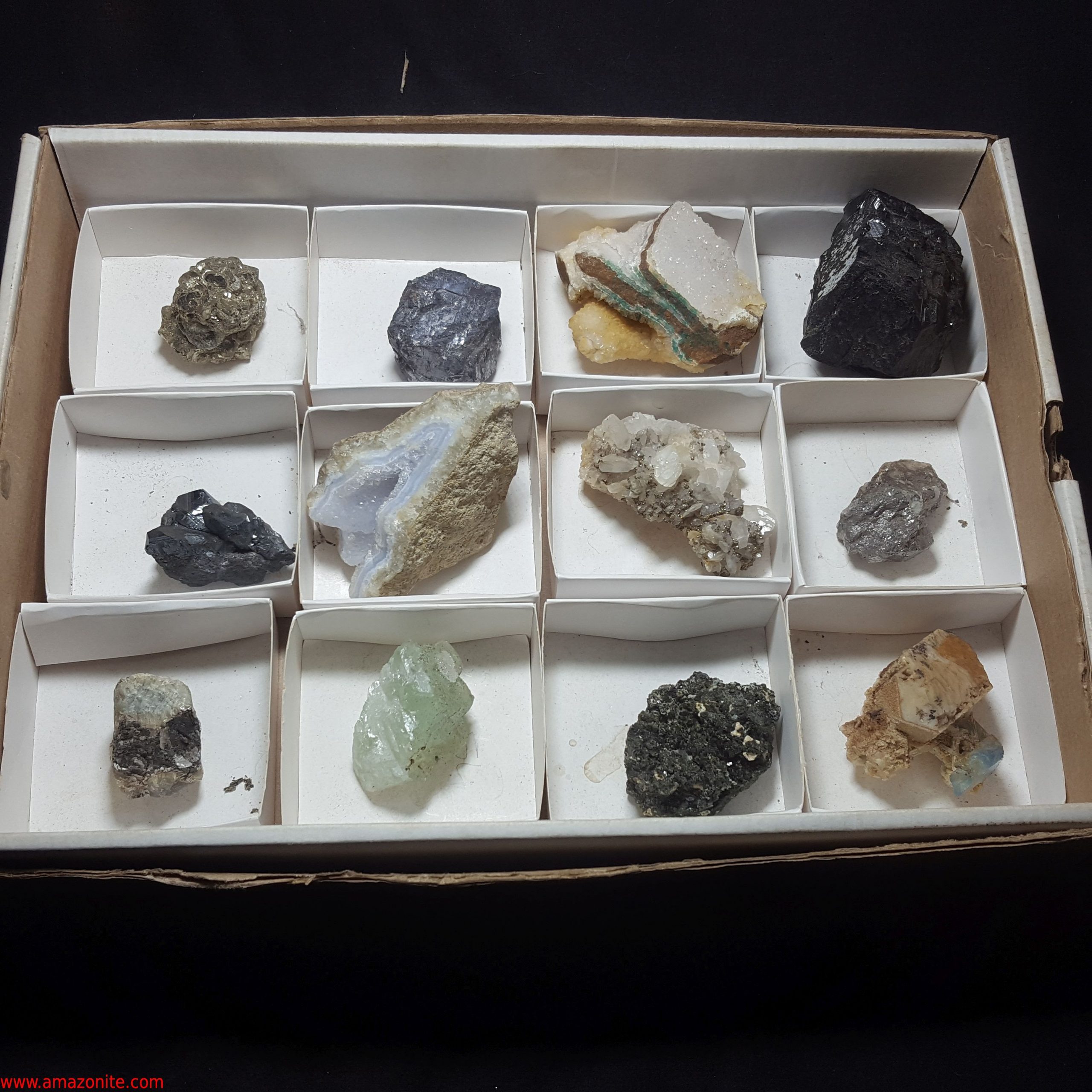 One Box Of 12 Assorted Mineral Specimens Wendy Carlos » AMAZONITE