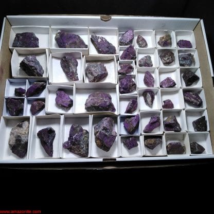 One Box of 41 Purpurite Mineral Specimens From Uis