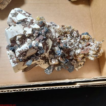 One Box Of 6 Aegerine In Feldspar Mineral Specimens From Malawi - Image 8