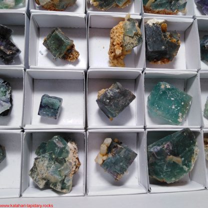 One Box of 35 Fluorite Mineral Specimens From Namibia - Image 3