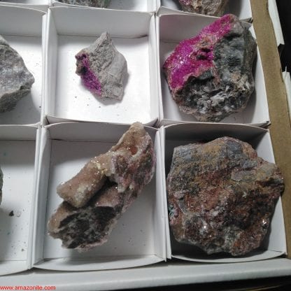 One Box of 15 Colbaltion Calcite mineral Specimens From Congo - Image 8