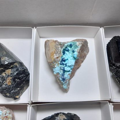 One Box Of 6 Tourmaline/Chrysocolla Mineral Specimens Jaqueline Bautista - Image 6