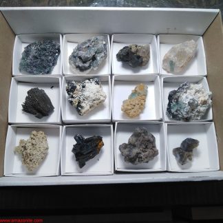 One Box of 12 Assorted Mineral Specimens From Namibia