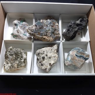 One Box of 6 Assorted Mineral Specimens From Namibia