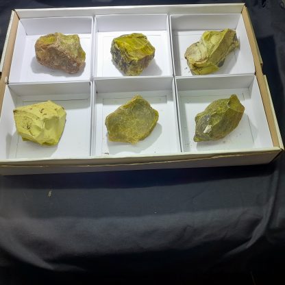 One Box Of 6 Green Opal (Cutting Material) Mineral Specimens From Mali Viki Stelfox - Image 2