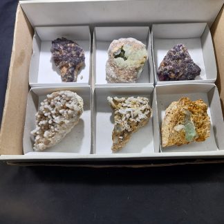 One Box of 6 Fluorite Mineral Specimens From Orange River, South Africa
