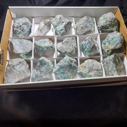 One Box Of 15 Ajoite/Malachite Mineral Specimens On Quartz From Messina, South Africa Erin Molhstrom - Image 2