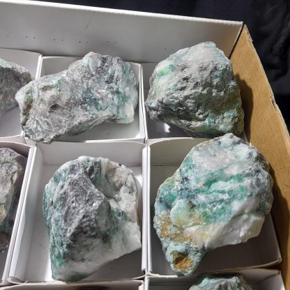 One Box Of 15 Ajoite/Malachite Mineral Specimens On Quartz From Messina, South Africa Erin Molhstrom - Image 7