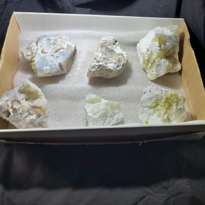 One Box Of 6 Opal Mineral Specimens From Namibia Neteru Hathor