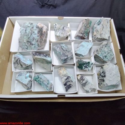 One Box of 15 Druzzy Quartz/Chrysocolla Mineral Specimens From Congo Eli Hazell
