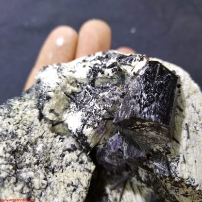 Feldspar and Tourmaline Mineral Specimen with traces of Hyline Opal From Erongo, Namibia - Image 4