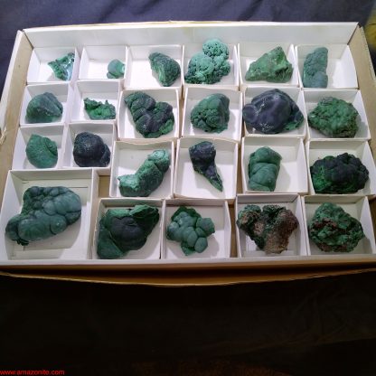 One Box of 23 Botryoidal Malachite Mineral Specimens From Congo Katy Rose