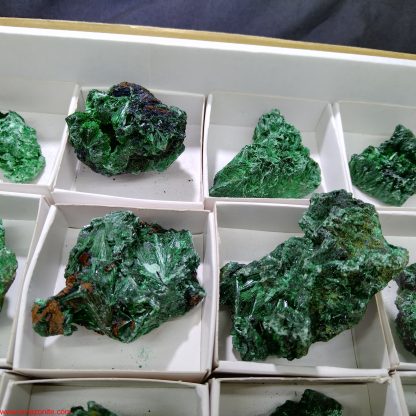 One Box of 24 Silky Malachite Mineral Specimens From Congo - Image 6