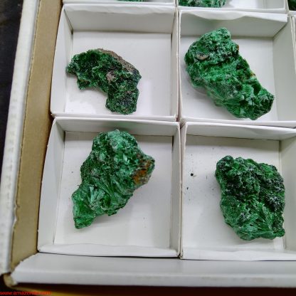 One Box of 24 Silky Malachite Mineral Specimens From Congo - Image 4