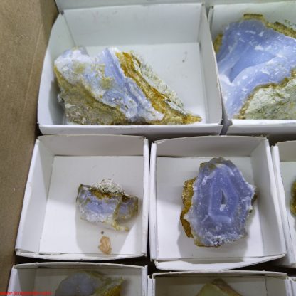 (WM03546) One Box of 13 Blue Lace Agate Mineral Specimens From Malawi - Image 5