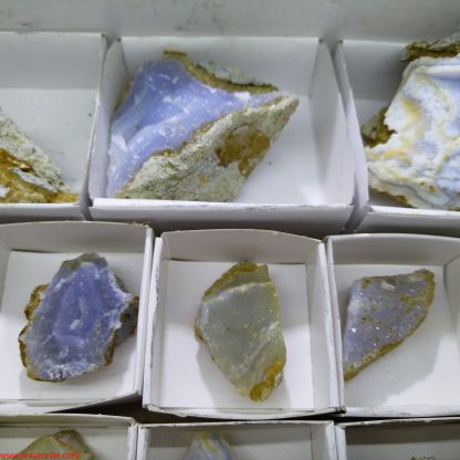 (WM03546) One Box of 13 Blue Lace Agate Mineral Specimens From Malawi - Image 3