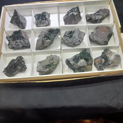 (WM03649) One Box Of 12 Libethenite Mineral Specimens From Congo Katy Rose - Image 2