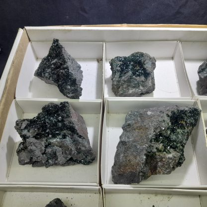 (WM03649) One Box Of 12 Libethenite Mineral Specimens From Congo Katy Rose - Image 3