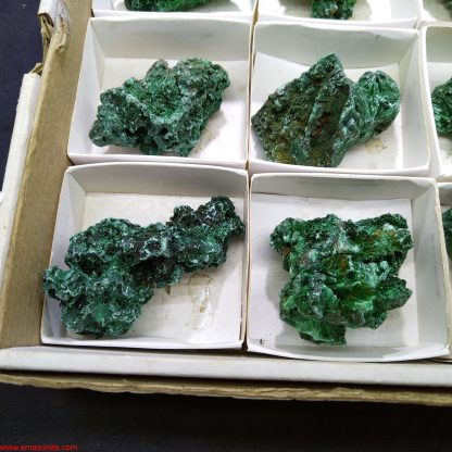 (WM03572) One Box of 12 Malachite Mineral Specimens From Congo  Chrispian Locke Boyd - Image 3