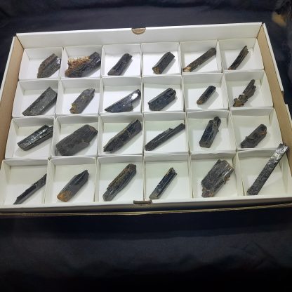 (WM03740) One Box Of 24 Tourmaline Mineral Specimens From Congo