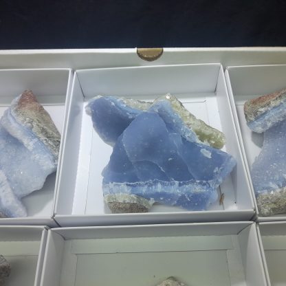 (WM03775) One Box Of 6 Blue Lace Agate Mineral Specimens From Malawi Criag Pennington - Image 6