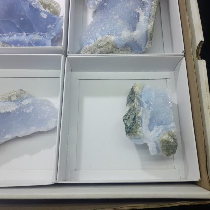 (WM03775) One Box Of 6 Blue Lace Agate Mineral Specimens From Malawi Criag Pennington - Image 8