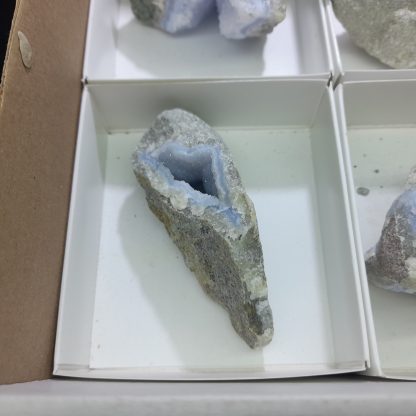 (WM03823) One Box Of 6 Blue Lace Agate Mineral Specimens From Malawi - Image 4