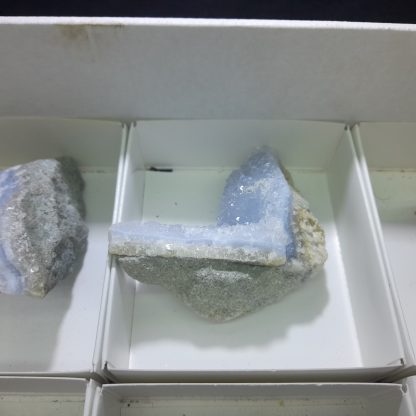 (WM03823) One Box Of 6 Blue Lace Agate Mineral Specimens From Malawi - Image 6