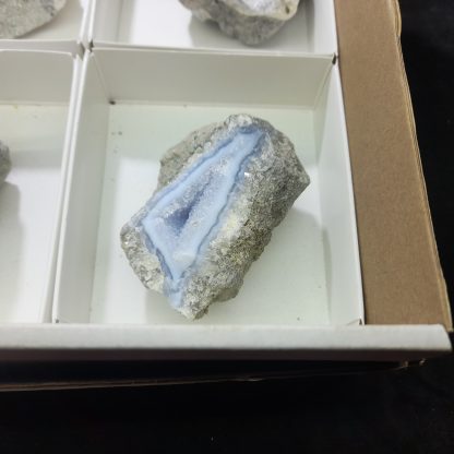 (WM03823) One Box Of 6 Blue Lace Agate Mineral Specimens From Malawi - Image 8