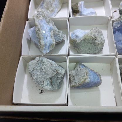 (WM03834) One Box Of 12 Blue Lace Agate From Malawi (Heimana Sherman Pls Clean in Acid) - Image 4