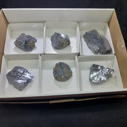 (WM03832) One Box Of 6 Galena Mineral Specimens From Malawi (Heimana Sherman )