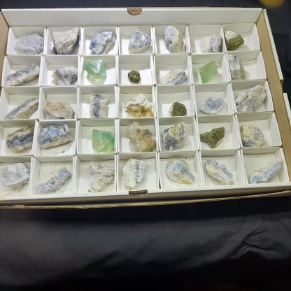 (WM03837) One Box Of 35 Assorted Mineral Specimens From Variant Regions In Africa