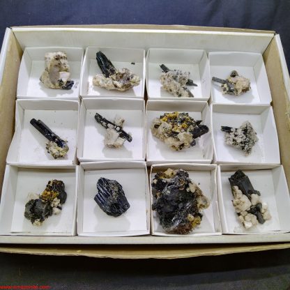 (WM03793) One Box of 12 Aegerine and Feldspar Mineral Specimens From Malawi Rachel Linderman
