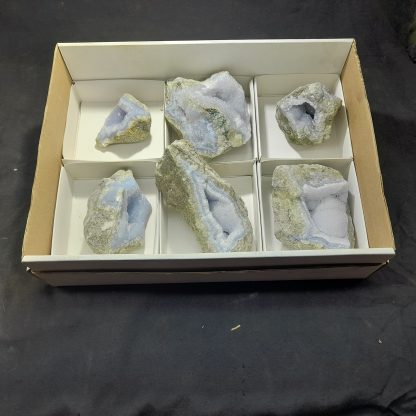 (WM03867) One Box Of 6 Blue Lace Agate Mineral Specimens From Malawi  Vance Hewitt - Image 2