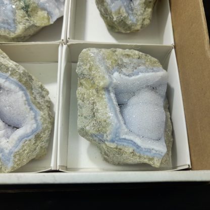 (WM03867) One Box Of 6 Blue Lace Agate Mineral Specimens From Malawi  Vance Hewitt - Image 6