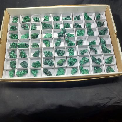 (WM03894) One Box Of 63 Malachite Mineral Specimens From Congo Lorraine Maich - Image 2