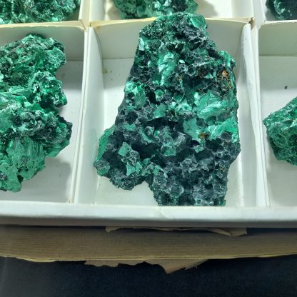 (WM03910) One Box Of 6 Silky Malachite Mineral Specimens From Congo Vance Hewitt - Image 5