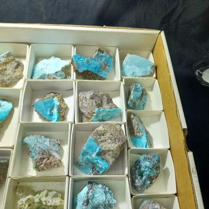 (WM03920) One Box Of 27 Chrysocolla Mineral Specimens From Congo Joey Bolla - Image 7