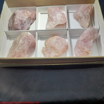 (WM03937) One Box Of 6 Rough Rose Quartz Cutting Material From Namibia - Image 2
