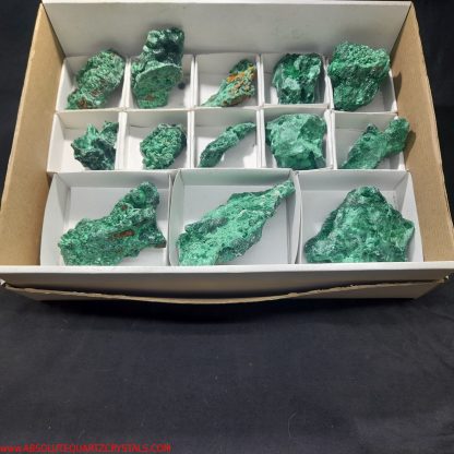 (WM03941) One Box Of 13 Malachite Mineral Specimens From Congo - Image 2