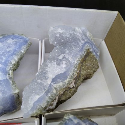 (WM03962) One Box of 6 Blue Lace Agate Mineral Specimens From Malawi Trina Holmes - Image 6