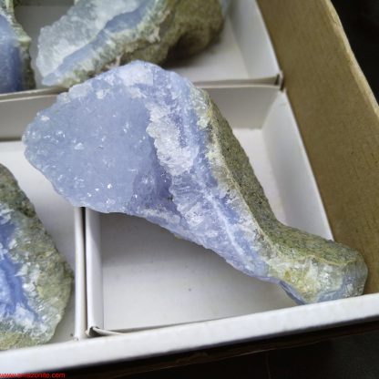 (WM03962) One Box of 6 Blue Lace Agate Mineral Specimens From Malawi Trina Holmes - Image 3
