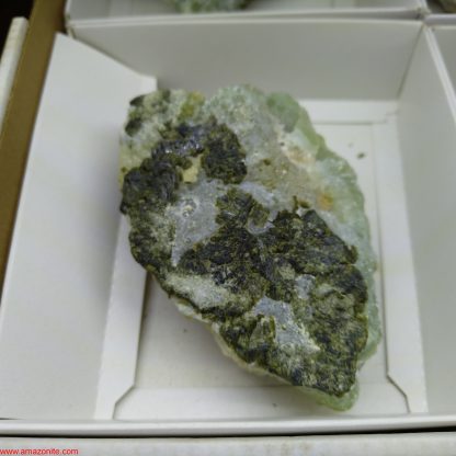 (WM03968) One Box of 6 Prehnite and Epidote Mineral Specimens From Mali Katy Rose - Image 4