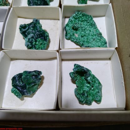 (WM03980) One Box of 12 Silky Malachite Mineral Specimens From Congo - Image 3