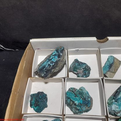 (WM03986) One Box Of 12 Chrysocolla Mineral Specimens From Congo Rachel Linderman - Image 3