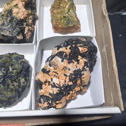 (WM03990) One Box Of 6 Epidote/Tourmaline Mineral Specimens From Congo - Image 7