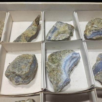(WM04061) One Box Of 15 Blue Lace Agate Mineral Specimens  Vance Hewitt From Malawi - Image 6